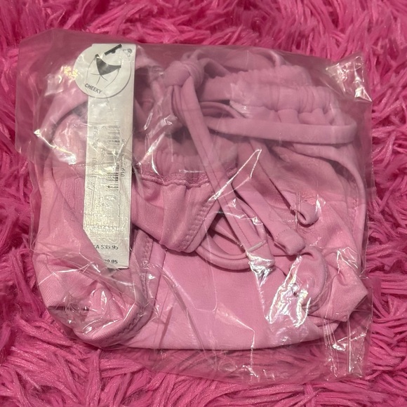 PINK SWIM Side-Tie Cheeky Bikini Bottom Women Size Large - Picture 2 of 4